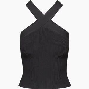 Babaton Sculpt Knit Criss Cross Tank in Black Size M